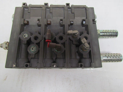 Numatics FlexiBlok 3-Block Manifold Assy 1/4" NPT Side/Bottom Ports w/End Caps