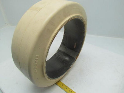Caterpillar Smooth White Non-Marking Rubber Press-on Forklift Tire 14x5x10 NMHP