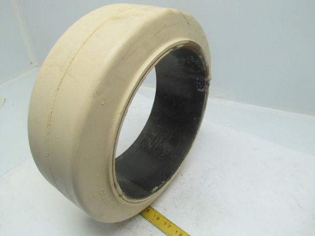 Caterpillar Smooth White Non-Marking Rubber Press-on Forklift Tire 14x5x10 NMHP