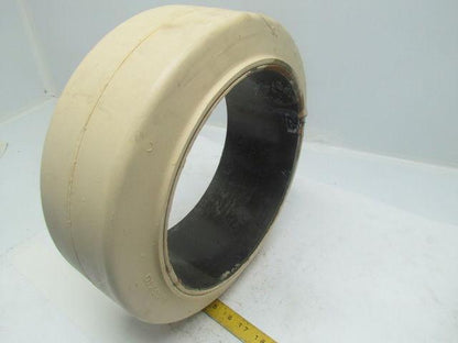Caterpillar Smooth White Non-Marking Rubber Press-on Forklift Tire 14x5x10 NMHP