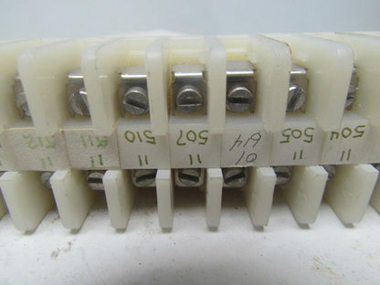 Allen-Bradley 1492 Style.CA 90 Terminal Blocks 2 End Pieces Mounted on Rail
