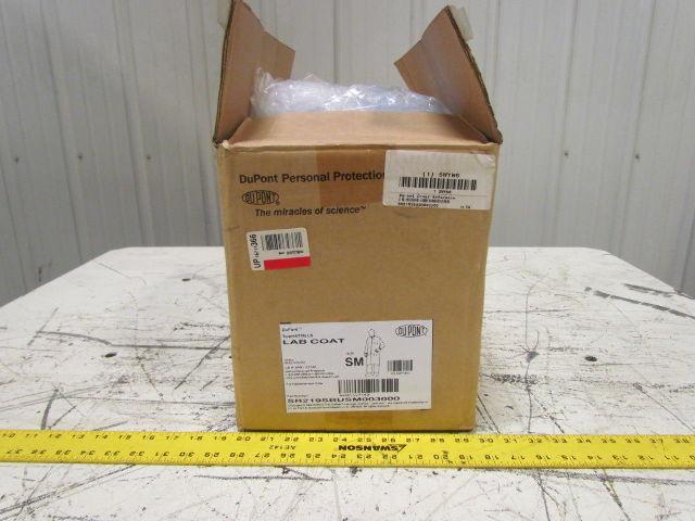 Dupont SR219SBUSM003000 Blue Disposable Lab Coat Size Small Suprel LS Lot of 30