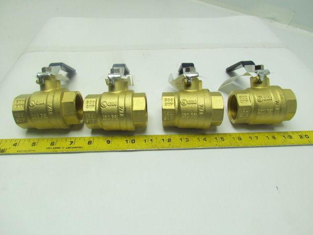Nibco T-FP600A 1-1/4"Threaded Full Port Brass Ball Valve 250PSI 5G 125G Lot of 4