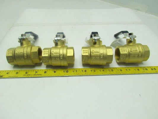 Nibco T-FP600A 1-1/4"Threaded Full Port Brass Ball Valve 250PSI 5G 125G Lot of 4