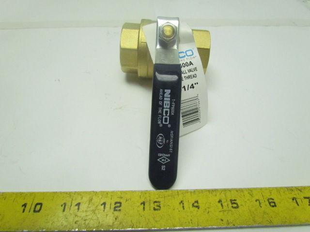 Nibco T-FP600A 1-1/4"Threaded Full Port Brass Ball Valve 250PSI 5G 125G Lot of 4