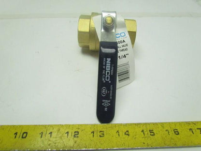 Nibco T-FP600A 1-1/4"Threaded Full Port Brass Ball Valve 250PSI 5G 125G Lot of 4