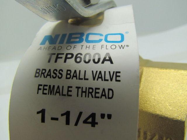 Nibco T-FP600A 1-1/4"Threaded Full Port Brass Ball Valve 250PSI 5G 125G Lot of 4