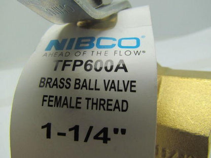 Nibco T-FP600A 1-1/4"Threaded Full Port Brass Ball Valve 250PSI 5G 125G Lot of 4