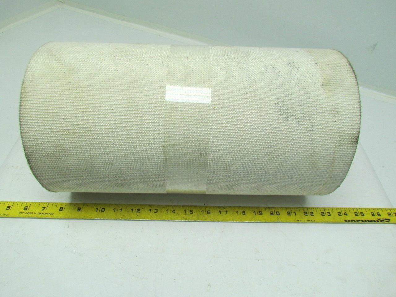 2-Sided White Woven Fabric Conveyor Belt Rubber Core 14.25"X31' Long 0.115"Thick