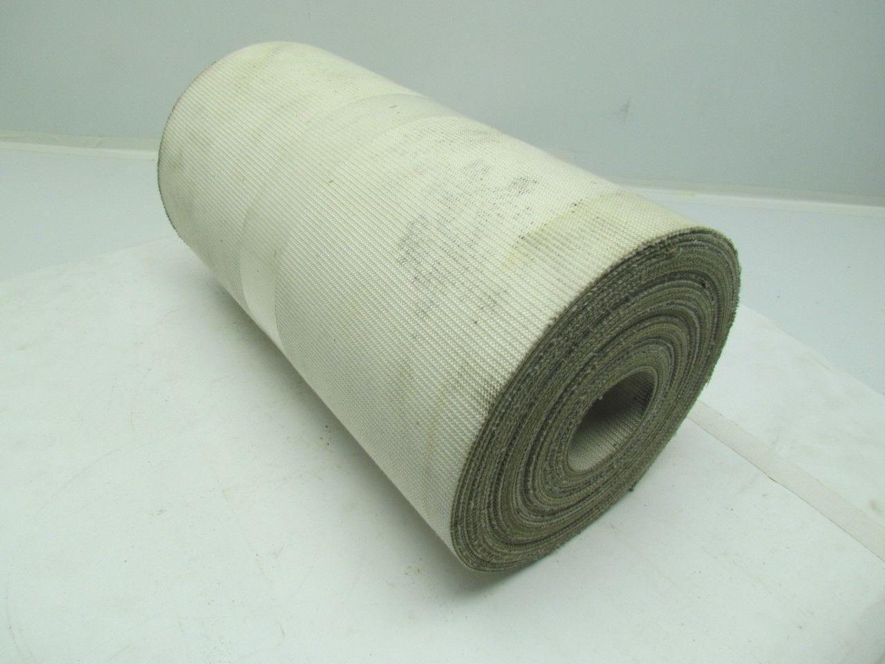 2-Sided White Woven Fabric Conveyor Belt Rubber Core 14.25"X31' Long 0.115"Thick