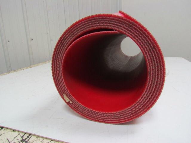 Red Urethane Smooth Top Woven Back Conveyor Belt 42.25"x17' Long 3/16" Thick