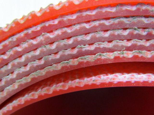 Red Urethane Smooth Top Woven Back Conveyor Belt 42.25"x17' Long 3/16" Thick
