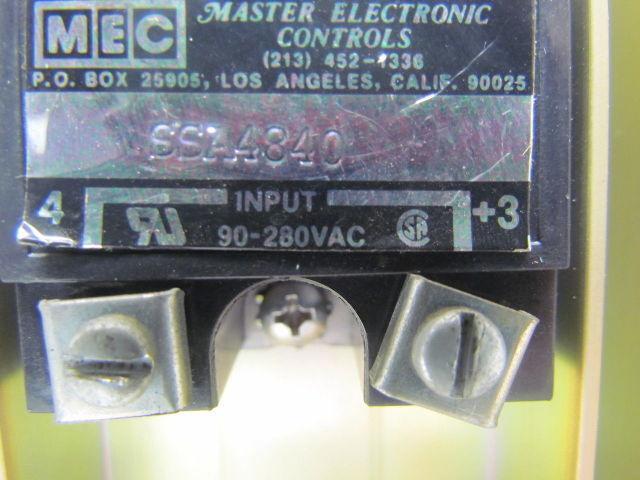 MEC SSA4840 SSHE-54 Solid State Relay w/Heatsink 480V 40A Output SSR Panel Mount
