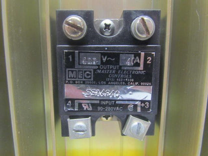 MEC SSA4840 SSHE-54 Solid State Relay w/Heatsink 480V 40A Output SSR Panel Mount