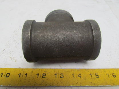 1-1/2x1-1/2x1-1/4" NPT Class 150 Malleable Iron Black Pipe Fitting Tee Lot of 10