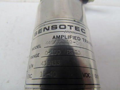 Sensotec 440/7229-09 Amplified Pressure Transducer 0-150 PSI 15-40VDC 1/4" NPT