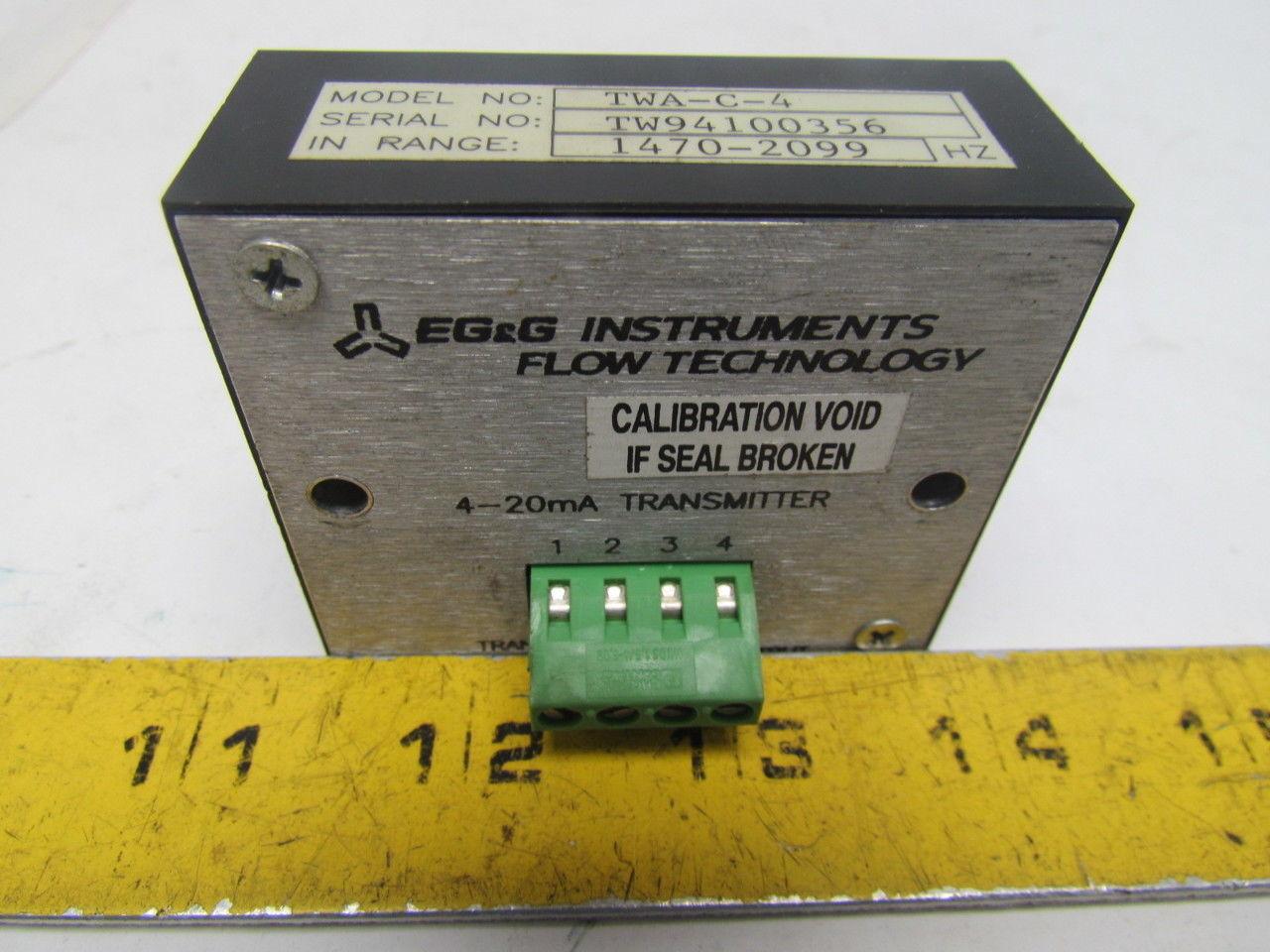 EG&G TWA-C-4 Transmitter 1470-2099 Hz Range 4-20mA