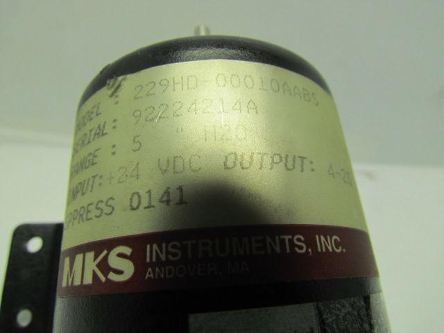 MKS 229HD-00010AABS 229A Pressure Transmitter 5" H20 Range Transducer Type 229A