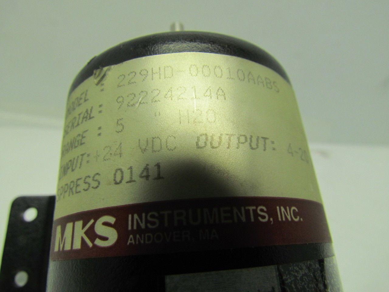 MKS 229HD-00010AABS 229A Pressure Transmitter 5" H20 Range Transducer Type 229A