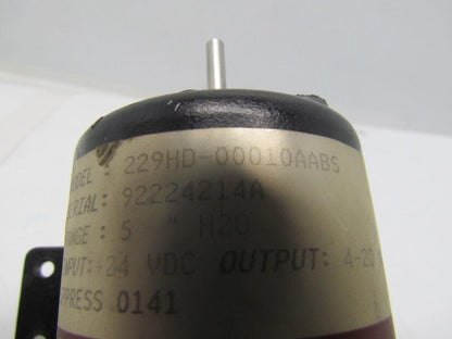 MKS 229HD-00010AABS 229A Pressure Transmitter 5" H20 Range Transducer Type 229A