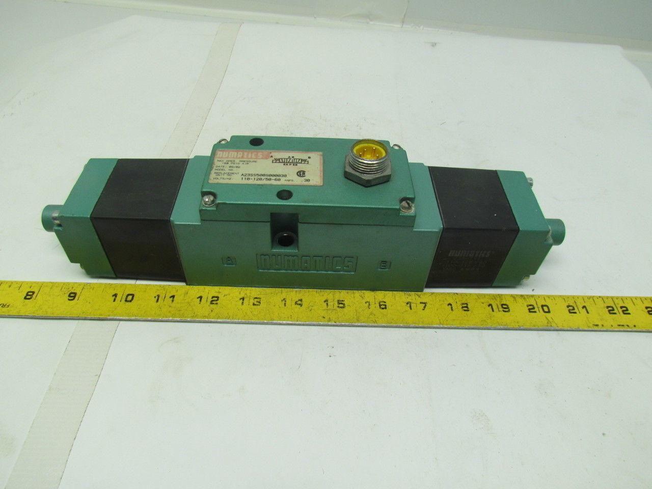 Numatics A23SS500S000030 228-717C Pneumatic Double Solenoid Valve 120V .30A Coil
