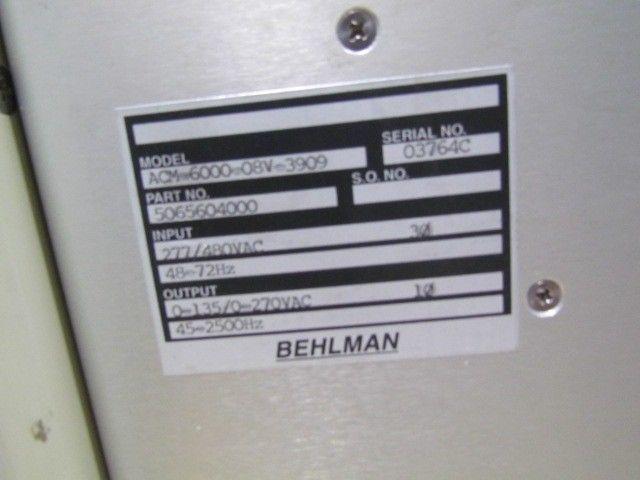 Behlman ACM-6000-08V-3909 5065604000 AC Power Source Ser No 03764C