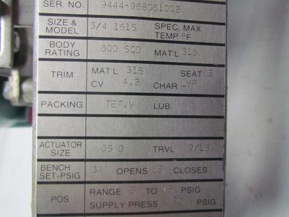 Honeywell 851612-GFA0-1B4-19-P 8"Pneumatic Actuator 3/4" 3Way Valve & Positioner