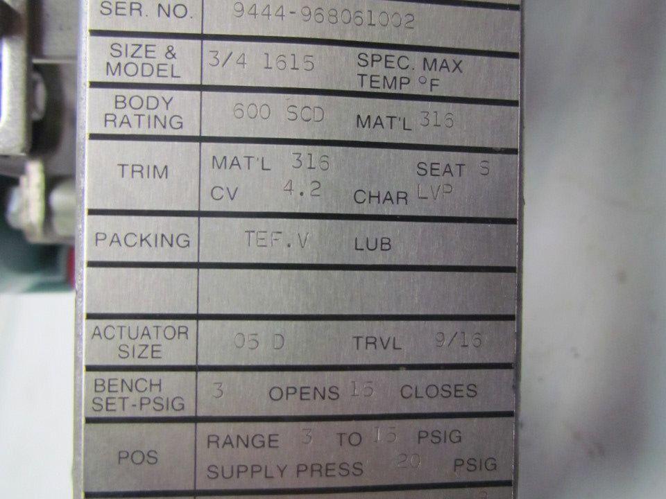 Honeywell 851612-GFA0-1B4-19-P 8"Pneumatic Actuator 3/4" 3Way Valve & Positioner