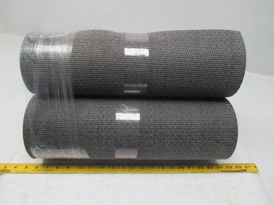 Black PVC Rubber Rough Top Incline Conveyor Belt 18" Wide 3-Rolls 21' Total