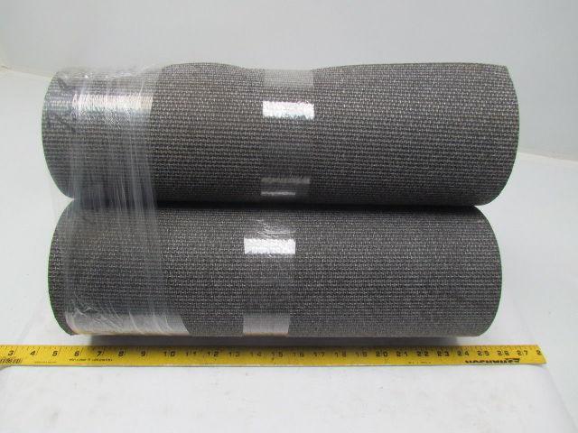 Black PVC Rubber Rough Top Incline Conveyor Belt 18" Wide 3-Rolls 21' Total