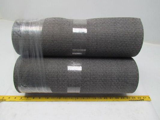 Black PVC Rubber Rough Top Incline Conveyor Belt 18" Wide 3-Rolls 21' Total