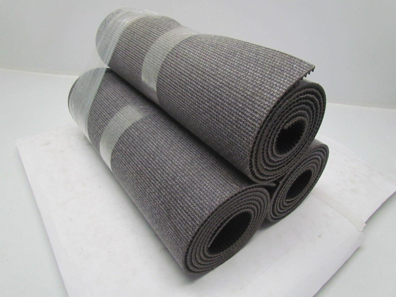 Black PVC Rubber Rough Top Incline Conveyor Belt 18" Wide 3-Rolls 21' Total