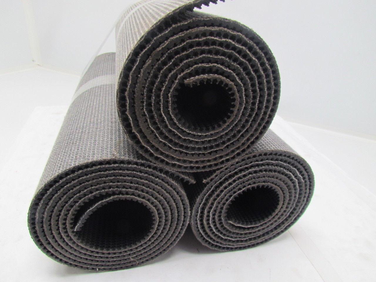 Black PVC Rubber Rough Top Incline Conveyor Belt 18" Wide 3-Rolls 21' Total