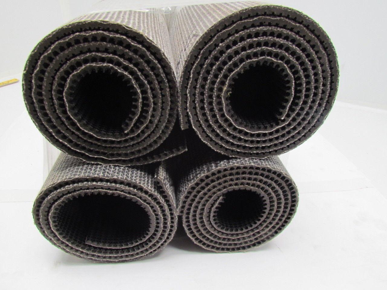 Black PVC Rubber Rough Top Incline Conveyor Belt 20" Wide 4-Rolls 17' Total