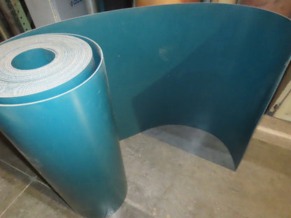 3-Ply Blue-Green PVC Rubber Smooth Top Conveyor Belt 30.75"W 47'Length 2-Sided