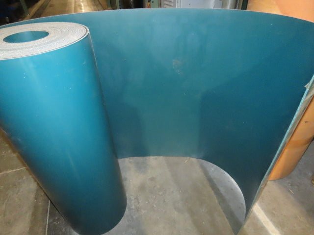 3-Ply Blue-Green PVC Rubber Smooth Top Conveyor Belt 30.75"W 47'Length 2-Sided
