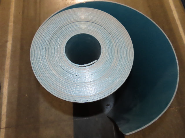 3-Ply Blue-Green PVC Rubber Smooth Top Conveyor Belt 30.75"W 47'Length 2-Sided