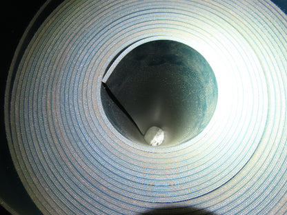 3-Ply Blue-Green PVC Rubber Smooth Top Conveyor Belt 30.75"W 47'Length 2-Sided
