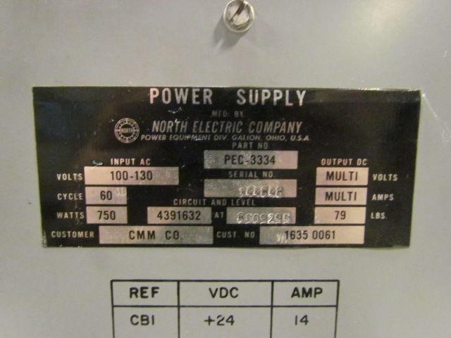 North Electric PEC 3334 CNC Cincinnati Power Supply In 100-130V Multi Output DC