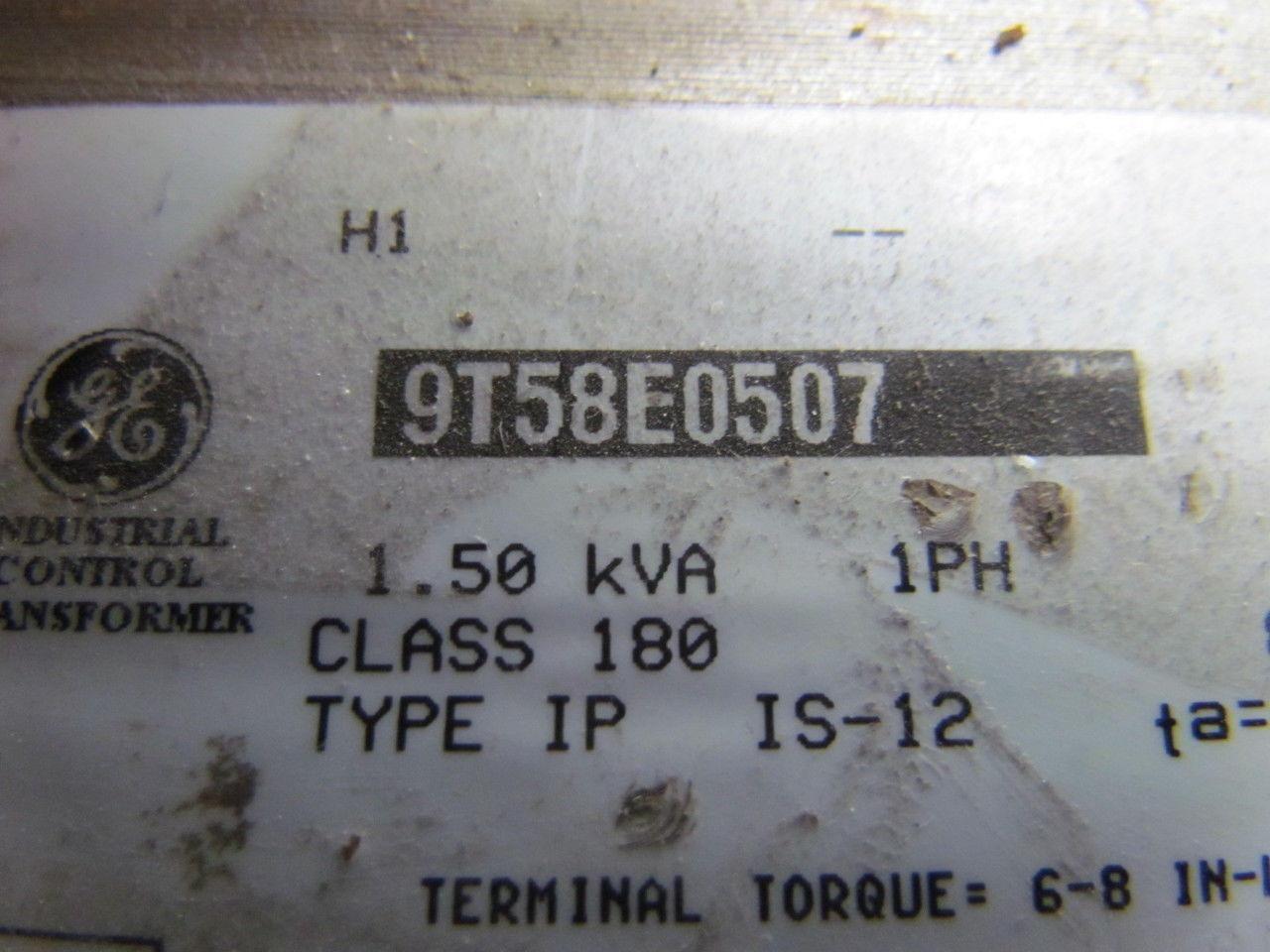 General Electric 9T58E0507 Transformer 1.5 KVA 400/480V Pri 200/120V SEec1PH