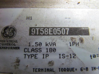 General Electric 9T58E0507 Transformer 1.5 KVA 400/480V Pri 200/120V SEec1PH