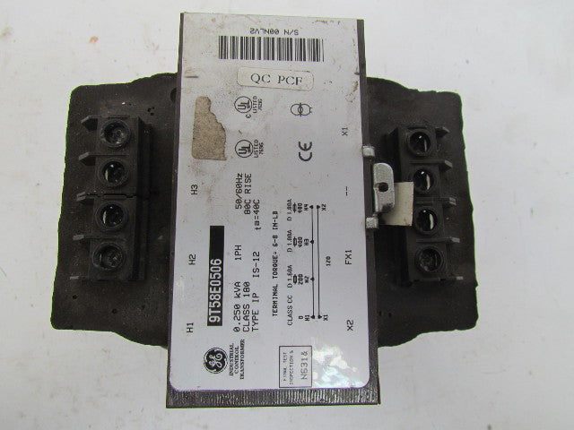 General Electric 9T58E0506 Transformer 0.25 KVA 200/400/480V Pri 120V Sec 1PH
