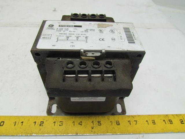 General Electric 9T58E0506 Transformer 0.25 KVA 200/400/480V Pri 120V Sec 1PH