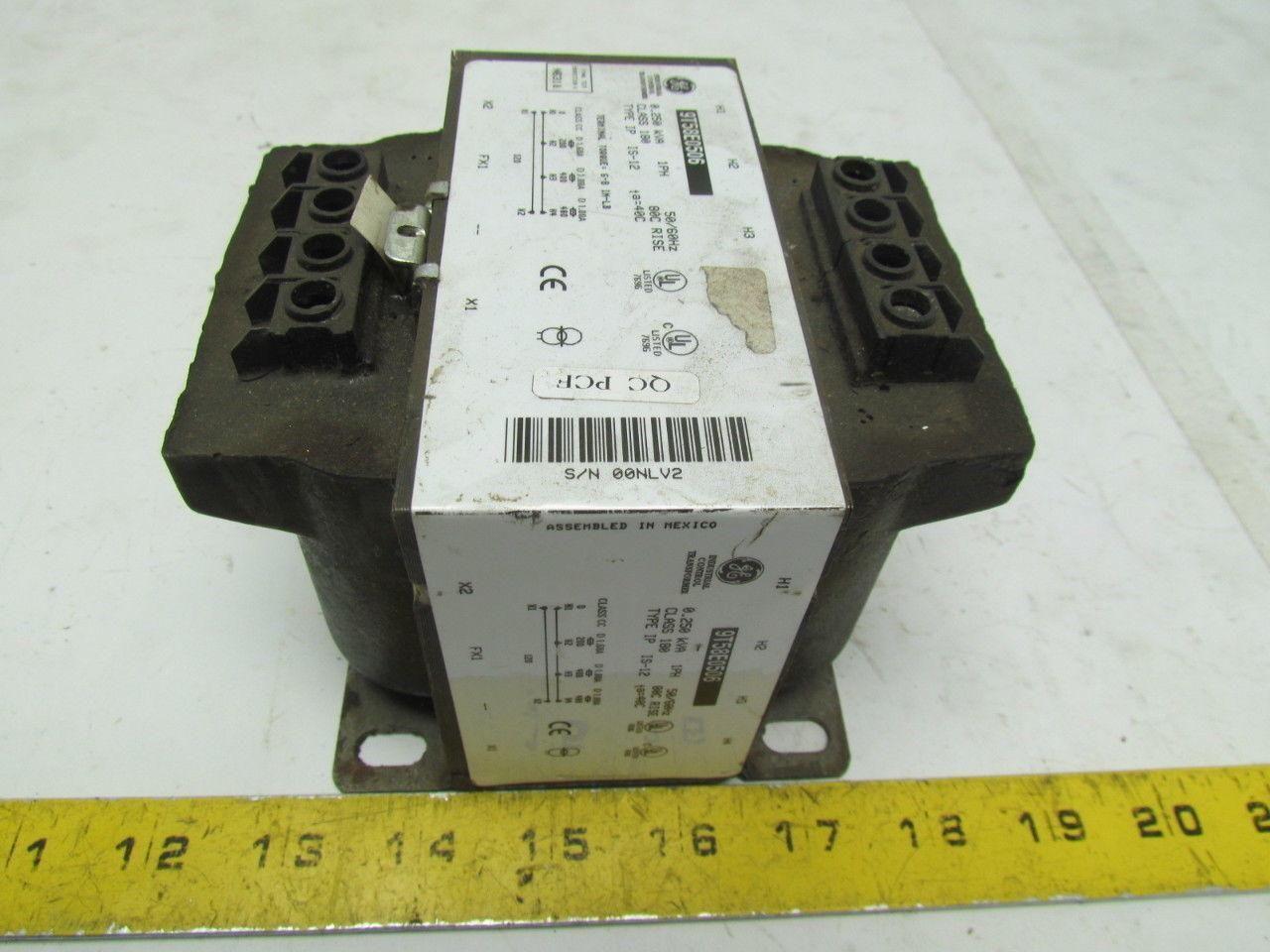 General Electric 9T58E0506 Transformer 0.25 KVA 200/400/480V Pri 120V Sec 1PH