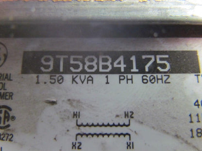 General Electric 9T58B4175 Transformer Dry Type 208V PRI 82V SEC 1.50 KVA