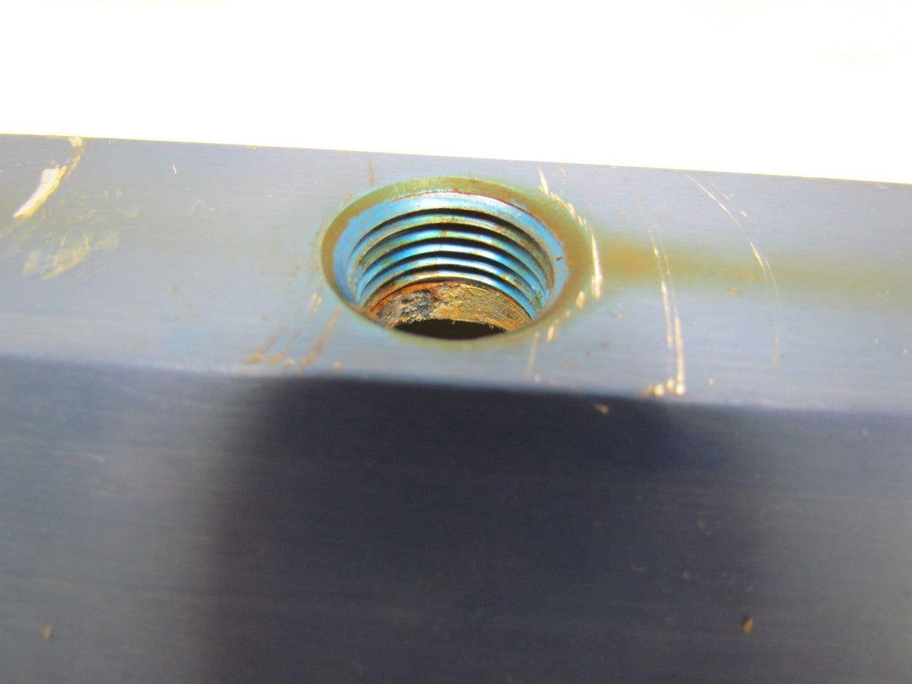 Blue Anodized Aluminium Inline Manifold NPT Ports (2) 1-1/2" In (4) 1/2" Out