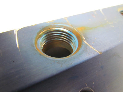 Blue Anodized Aluminium Inline Manifold NPT Ports (2) 1-1/2" In (4) 1/2" Out