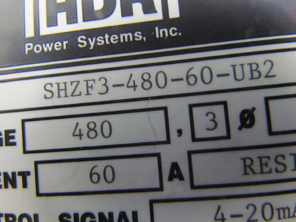 Ametek HDR Power Systems SHZF3-480-60-UB2 Power Control 480VAC 3PH 60Amp