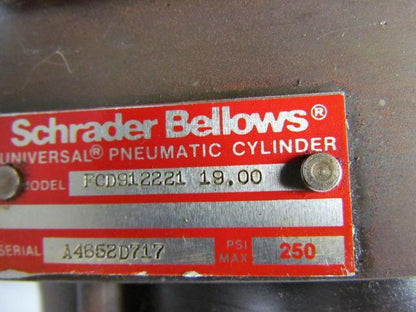 Schrader Bellows FCD912221 19.00 Pneumatic Cylinder 3.25"Bore 19"Stroke 1"Shaft