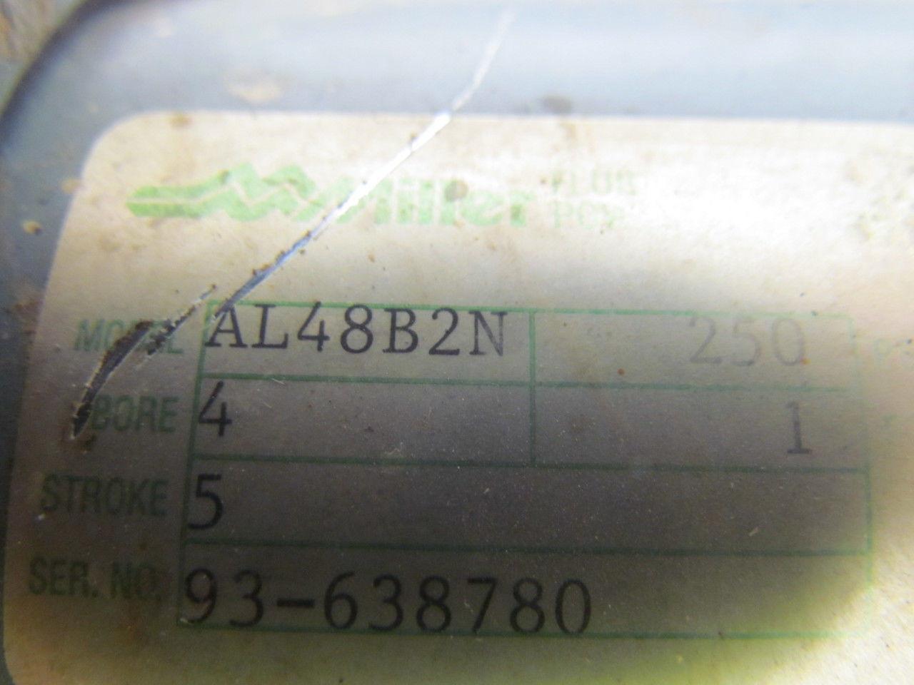 Miller Fluid Power AL48B2N Pneumatic Air Cylinder 4" Bore x 5" Stroke